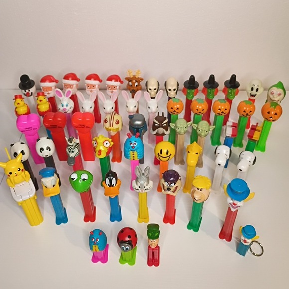 Other - 56 Piece PEZ Dispenser Collection Lot No Candy Some Vintage Keychains Minis